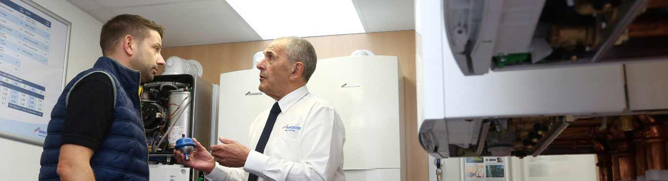 Photo of a man being trained in a mobile training vehicle.