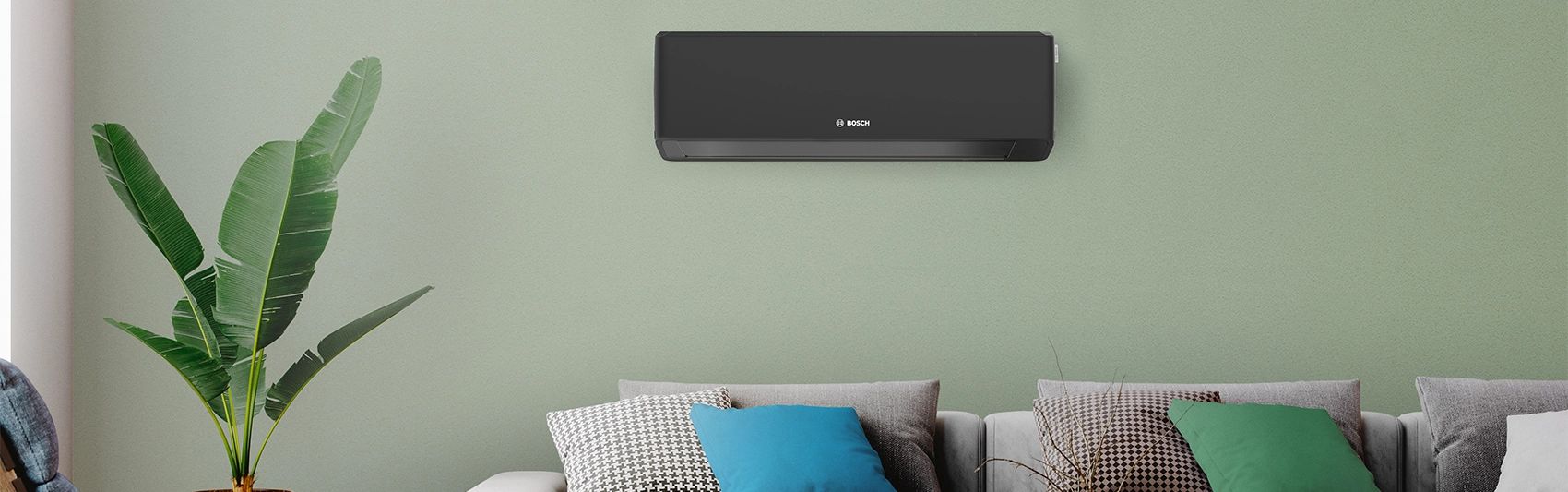bosch air conditioning unit on wall