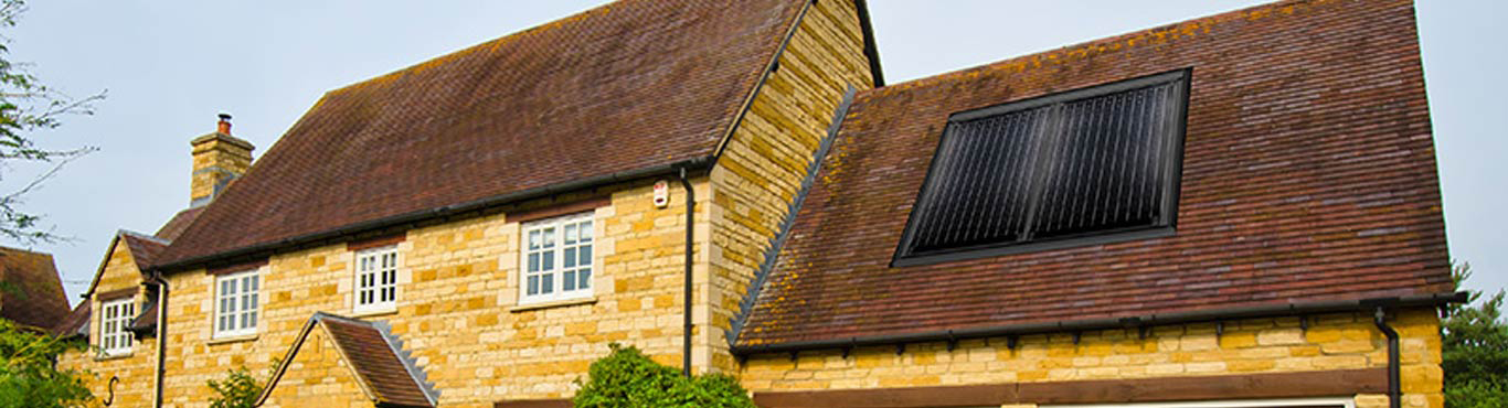 solar panel on roof