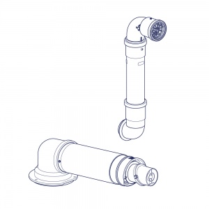 60/100 mm Horizontal high level telescopic flue kit